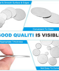 Stainless Steel Round Disc Blanks 30mm Diameter 4mm Thick Engraving Ready 12 Pack showing smooth surface and thickness