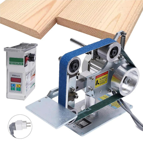 Straight Up Solid Desktop Belt Sander Kicking Five Fifty Watts For Polishing And Grinding with power controls and wood.