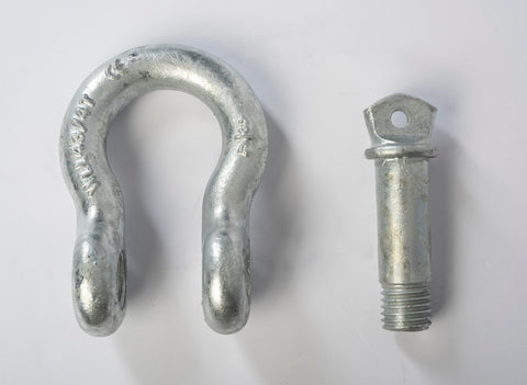 Four Pack Galvanized Bow Shackles Three Quarter Inch D Ring Shackle With Seven Eighths Inch Screw Pin Heavy Duty Recovery Gear