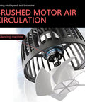 Close-up of the silent motor and blades of the Dual Head Car Seat Headrest Fan With 360 Degree Rotating No Sweat USB Powered Silent Motor.