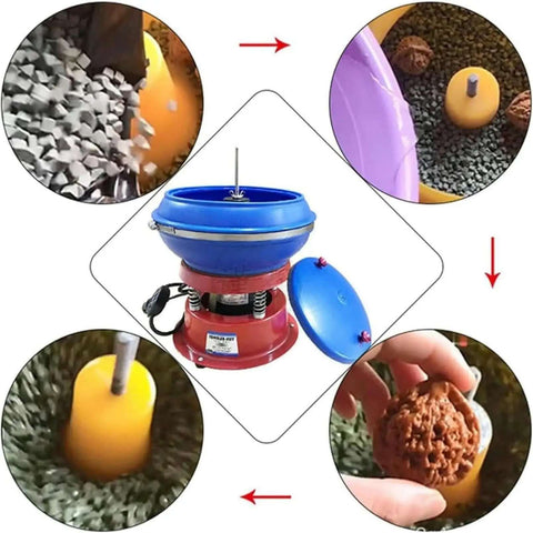 Pro Grade Vibrating Roller Polisher Kit for Metal Parts Gemstones Jade Jewelry and Auto Parts Electric Rock Roller Vibrating Bowl