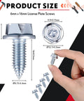 Bulk Pack Of 100 License Plate Screws 6mm X 16mm Slotted Hex Head Bolts in hand, showcasing size and detail, durable steel