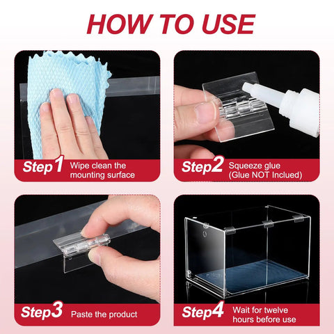 How to use Rock Solid Acrylic Piano Hinges for Cabinet and Furniture with step-by-step installation guide.