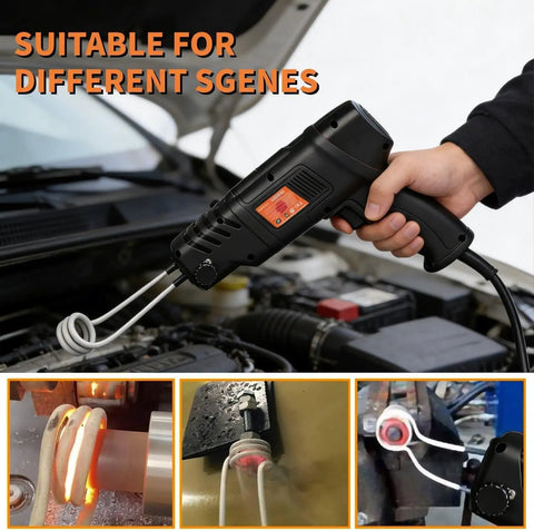 Heavy Duty Induction Heater Tool Featuring 2500 Watts Magnetic Heat for rust removal in various automotive settings.