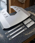 Outboard Hydrofoil Plate With Folded Wing For Stable Slick Aerodynamic Performance On 40 To 350 HP Motors with mounting parts