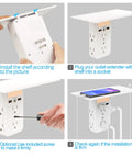 Two Pack Wall Outlet Extender With Built In Shelf And Night Light 8 Ports Total 6 AC Outlets Plus 2 USB installation steps