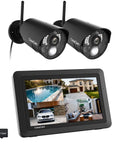 Plug And Play DIY Wireless Security Camera System With 7 Inch Touchscreen Monitor And Two 720p Cameras No Monthly Fees AC