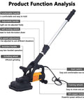 Kickass 4-Head Concrete Grinder With 3800W Motor And Sick Dust Collection Setup For Blazing Floor Work On Cement Marble Or Granite With Auxiliary Wheels Extension Rod And Vacuum Hookup features adjustable handles and six-speed settings.