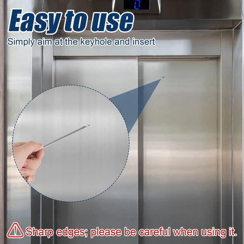 2 Pack Half Moon Elevator Door Keys Pro Gear Emergency Access Tools For Smooth Facility Upkeep And Snappy Inspection Rounds Reliable Industrial Keys That Nail The Job Effortlessly Every Single Time in use, aimed at elevator keyhole.