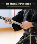 Person holding Wakizashi Iaito Training Sword For Iaido Practice Unsharpened Stainless Steel Blade With Fuller Groove
