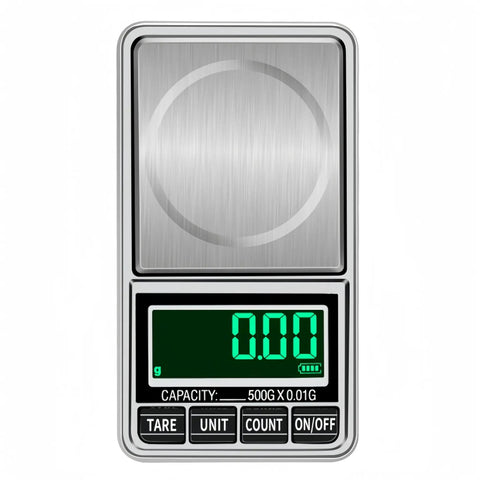 Pocket Scale Digital Jewelry Scale 500g 0.01g Accuracy USB Rechargeable Handy Mini Gram Scale stainless steel close-up