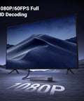 1080P TV showing wireless USB C transmitter and HDMI receiver for 1080p60 video, connected, highlighting 1080P/60FPS feature.