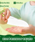 Toy knife for kids with white plastic blade, 28-piece toddler cooking set