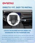 Front HVAC Blower Motor for Chevy Tahoe, Silverado, Avalanche, Suburban, GMC Sierra, Yukon, And Cadillac Escalade 2000-2006 Replacement Front Cabin Fan, Climate Control, Plug-and-Play Install, Durable OEM Style Fit, shown in vehicle dashboard installation guide