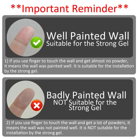Image showing instructions for checking wall suitability for Easy Peasy Peel And Stick No Drill Setup Sleek Rechargeable Wireless Wall Sconces.