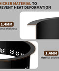 Smokeless Fire Pit Ring Insert for Outdoor Use Heavy Duty Metal Round Ring With 30 Inch Inner Diameter and 36 Inch Outer Diameter Durable Fire Ring for Wood Burning Black Finish showing 1.4mm thickness and design detail