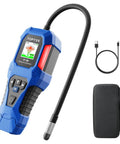 Refrigerant Leak Detector RT 108 With Halogen Ionization Sensor For R134a CFCs HCFCs HFCs HVAC Freon Leak Detection 3 Sensitivity Levels Quick Response And AC Diagnostics Pro Grade Tool, blue handheld with probe and case