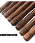 Dead Simple Wood Chisel Set Built Insanely Tough With High Carbon Steel Blades For Quick Wood Carving And Lathe Turning An Absolute Must Have Carpenter Gear Pack Kept Safe Inside A Classic Wooden Toolbox featuring wooden handles close-up.