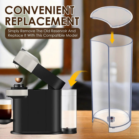 Feekoon transparent water tank reservoir and lid cover replacement for Nespresso Vertuo Next, front view