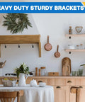 Twenty Pack Universal Stainless Steel Corner Brackets 90 Degree L Shape And Trapezoid Wood Furniture Connectors on kitchen shelf.
