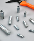 Assortment Of Concrete Anchors 60 Pcs Zinc Plated Carbon Steel Drop In Anchors For Concrete And Drywall Expansion Bolts In Four Sizes