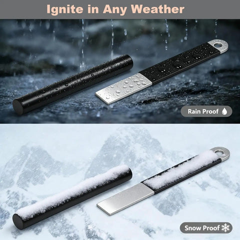 4 Inch Portable Ferro Rod Fire Starter Kit With Striker And Waterproof Case for Camping and Survival in rain and snow