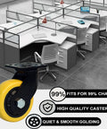 Premium Office Chair Wheels Replacement With Smooth As Butter Silent Casters For Hardwood Floors Carpet And Tile Badass Polyurethane Desk Chair Rollers on desk.