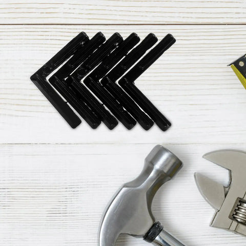 Hella Sturdy Aluminum L Shape Inside Corner Brackets Set for solid frame builds on wood surface with tools.