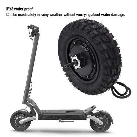11 Inch Hub Motor For Electric Scooters And Small Motorcycles, Brushless High Power 500W To 1800W, Rubber Tire, Aluminum Housing