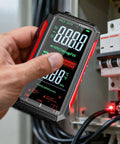 Hand using USB Rechargeable Digital Multimeter With Large Color Screen And Backlight, Pro Grade Electrical Tester For Home And Jobsite