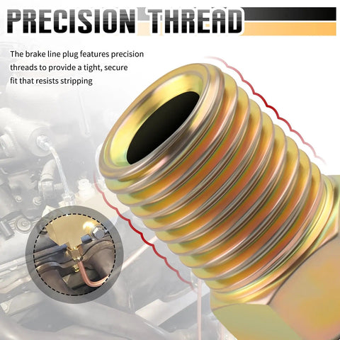 12-Piece 3/16 Inch Brake Line Fittings Kit With 4 Connectors And 8 Pipe Nuts For Double And Inverted Flare Brake Lines, DIY Car And Truck Brake Repair, Brass Construction For Durable, Leak-Free Fixes. Brass threaded brake line plug with precision threads and secure fit