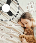 Caged Bladeless Ceiling Fan With Light Remote Control Reversible And Dimmable LED Ring Low Profile Flush Mount Black features