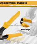 Rpeconu 3-inch sheet metal hand seamer with yellow TPR handle and straight jaws