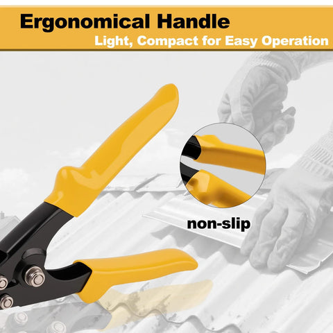 Rpeconu 3-inch sheet metal hand seamer with yellow TPR handle and straight jaws