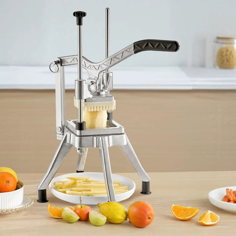 Commercial Vegetable Chopper With Four Replacement Blades, Heavy Duty Stainless Steel Cutter for French Fries and Veggies in kitchen