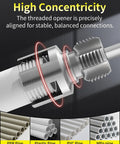 Dual Function PVC Pipe Threading Tool For Internal And External Threads With One Half Inch And Three Quarter Inch Dies