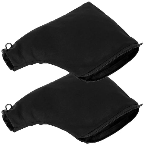 Heavy Duty Black Dust Collection Bag With Zipper And Steel Wire Outlet For Miter Saw Belt Sander Edge Planer, two bags shown.