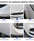 Display of damage repair types on Dodge vehicles before using Bright White Touch Up Paint Kit For Dodge Vehicles White Knuckle Finish DIY Car Scratch Repair Kit Automotive Paints For Challenger Durango Charger Ram ProMaster Quick And Easy Fix