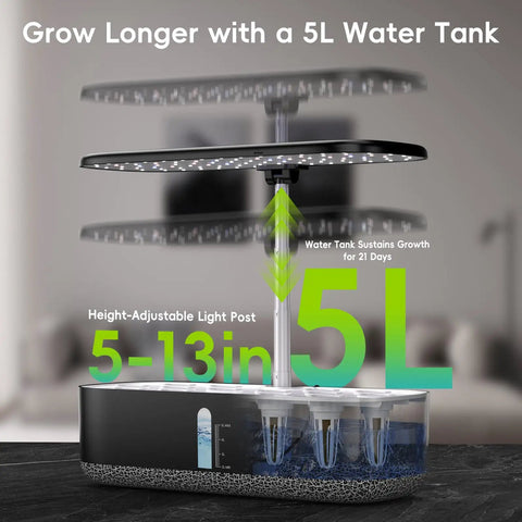 Dope Hydroponics Grow Kit With LED Grow Light for Indoor Herb Garden 5L tank and adjustable light panel demonstration.