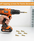 1300 Piece Wood Screw Kit Featuring M2 M2.5 M3 Flat Head Self Tapping Design Crafted From Heavy Duty Carbon Steel With Knockout Rust Resistance And No Fuss Installation For Weekend Warrior Projects with a drill and screws.