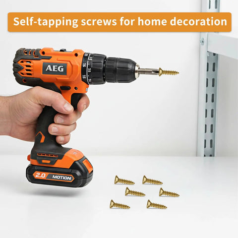 1300 Piece Wood Screw Kit Featuring M2 M2.5 M3 Flat Head Self Tapping Design Crafted From Heavy Duty Carbon Steel With Knockout Rust Resistance And No Fuss Installation For Weekend Warrior Projects with a drill and screws.