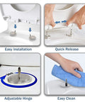 Sleek Square Toilet Seat In Crisp White With Plug And Play Mounting Kit And Hardcore Urea Resin Core Built Tough To Block Stains And Scratches For Everyday Bathroom Vibes with quick release and adjustable hinge.