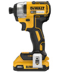 Side view of 20V Max Brushless Impact Driver With One Quarter Inch Hex, Compact Lightweight Design, LED Light, Battery Included