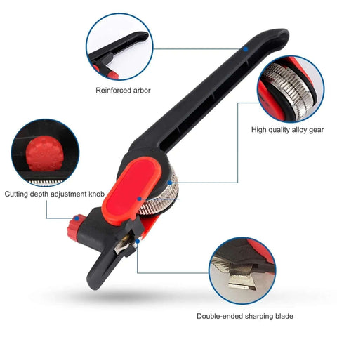 Cable Stripper With Protective Box Go-To Pro Grade Adjustable 5mm Depth Replaceable Blades For 25mm Round Cables showing details