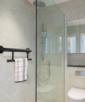 Rock Solid Oil Rubbed Black Grab Bar With Towel Holder For Bathtub And Shower Durable 304 Stainless Steel heavy duty rail with towel hanging.