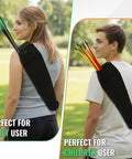 Archery Quiver For Back Or Hip Carry Adjustable Arrow Holder For Compound And Recurve Bows Lightweight Foldable Quiver