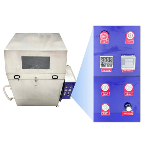 Heavy Duty High Pressure Rotary Parts Washer Featuring 360 Degree Deep Wash, stainless steel design with control panel for settings.