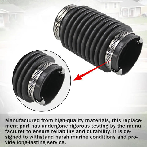 Exhaust Bellows Replacement Kit For Mercruiser Stern Drive Alpha 1 Gen 2 Bravo, showing bellows and clamps in close-up view.