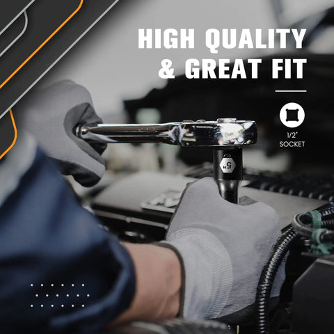 Mechanic using Half Inch Drive Impact Extension Bar Set for socket extensions in auto repair, 3-piece, chrome vanadium steel