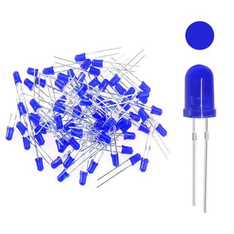 Blue 200 Pack 3mm LED Diodes Assortment Kit For Arduino Breadboard PCB DIY Electronics Round Diffused LEDs shown.